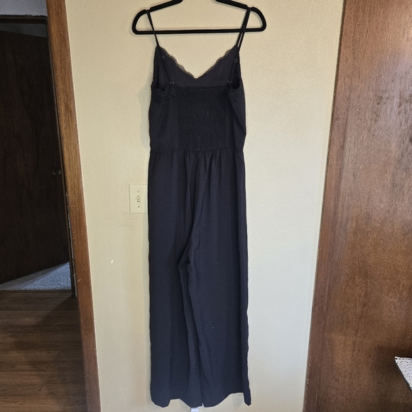 Skies Are Blue Black Size‎ Med Wide Leg Pantsuit With Lace Details - Picture 6 of 9